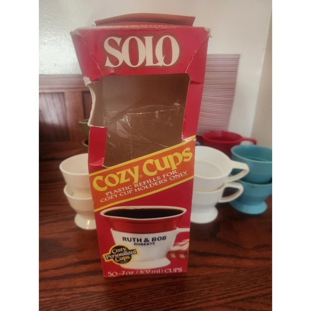 Vintage Solo Cozy Cups In Original Box 50 Cozy Cup‎ Refills 13 Cozy Cups